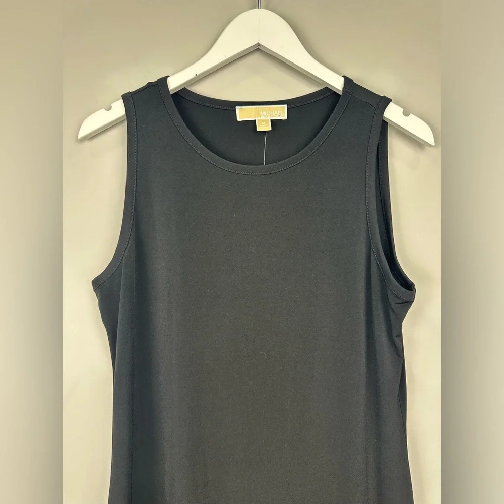 Michael Kors Black Classic Sleeveless Pleated Hem Dress NWT NEW Size Medium